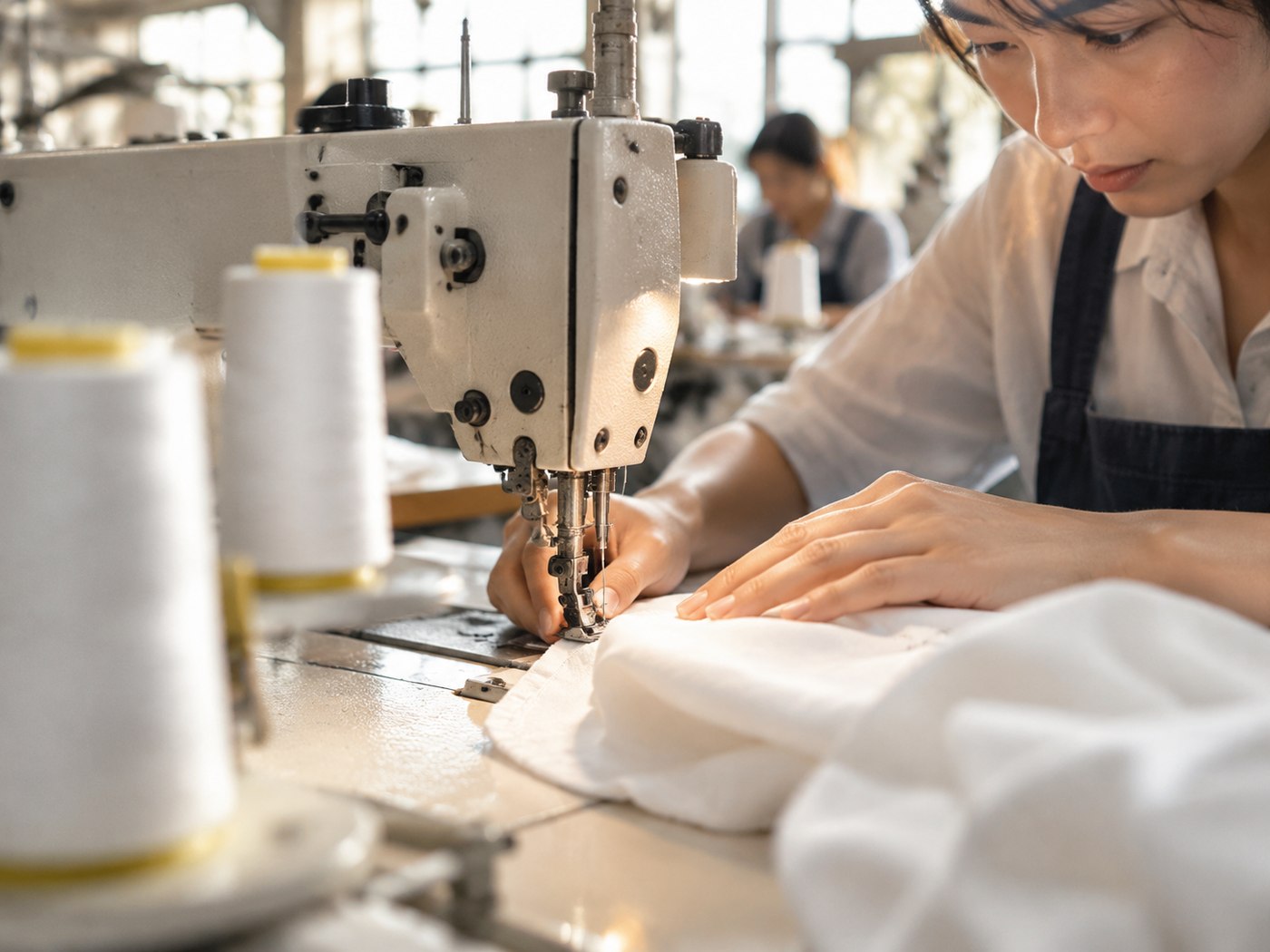 Machinist at a sewing station
