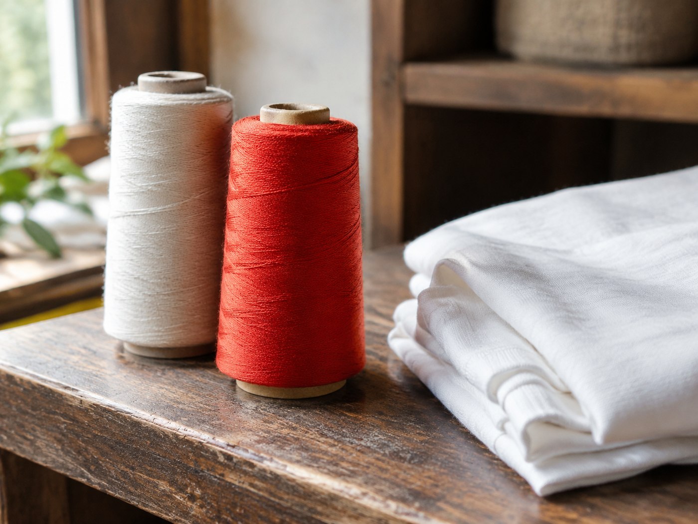 Fabric rolls in the warehouse