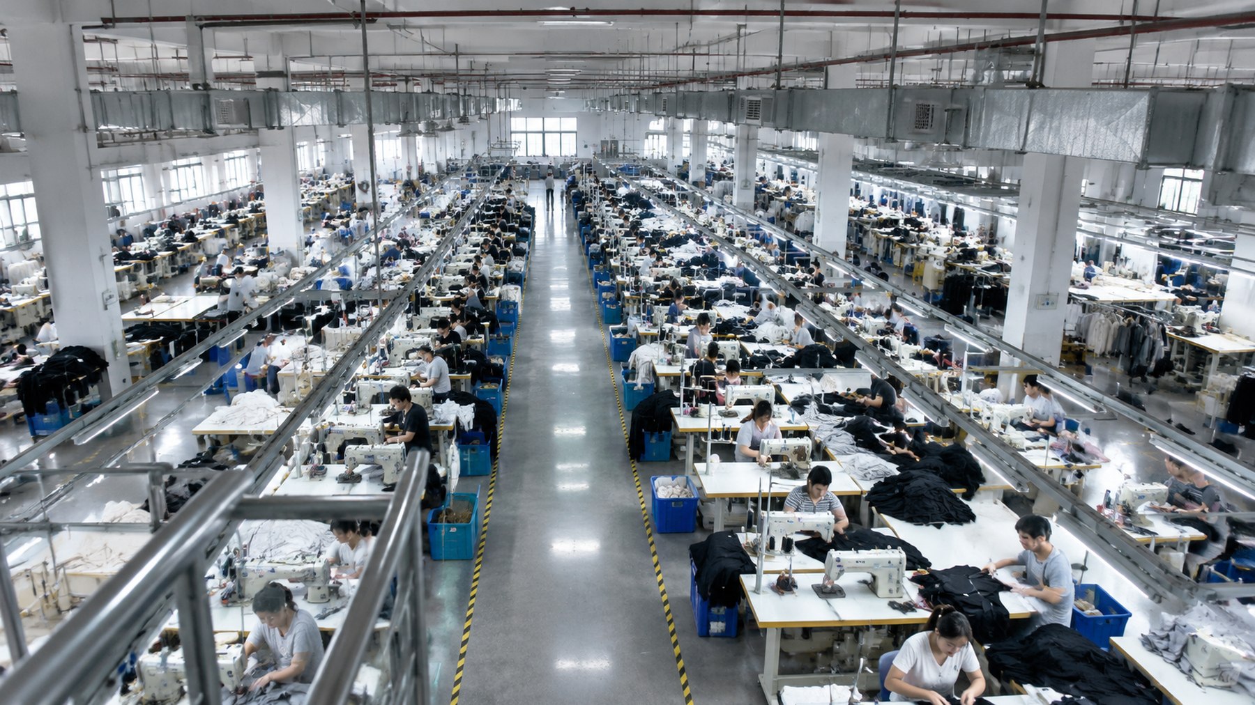 Sewing hall from the mezzanine